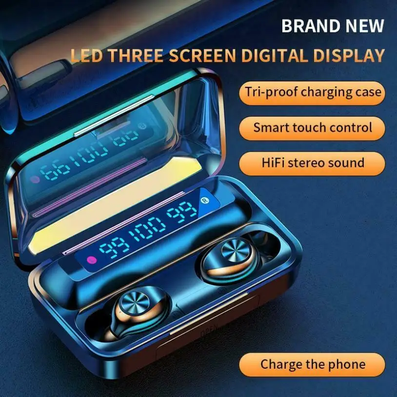 New TWS Bluetooth Earphone 5 0 Earbuds High Fidelity Stereo In Ear Headphones Touch Waterproof Sport Wireless Earphones