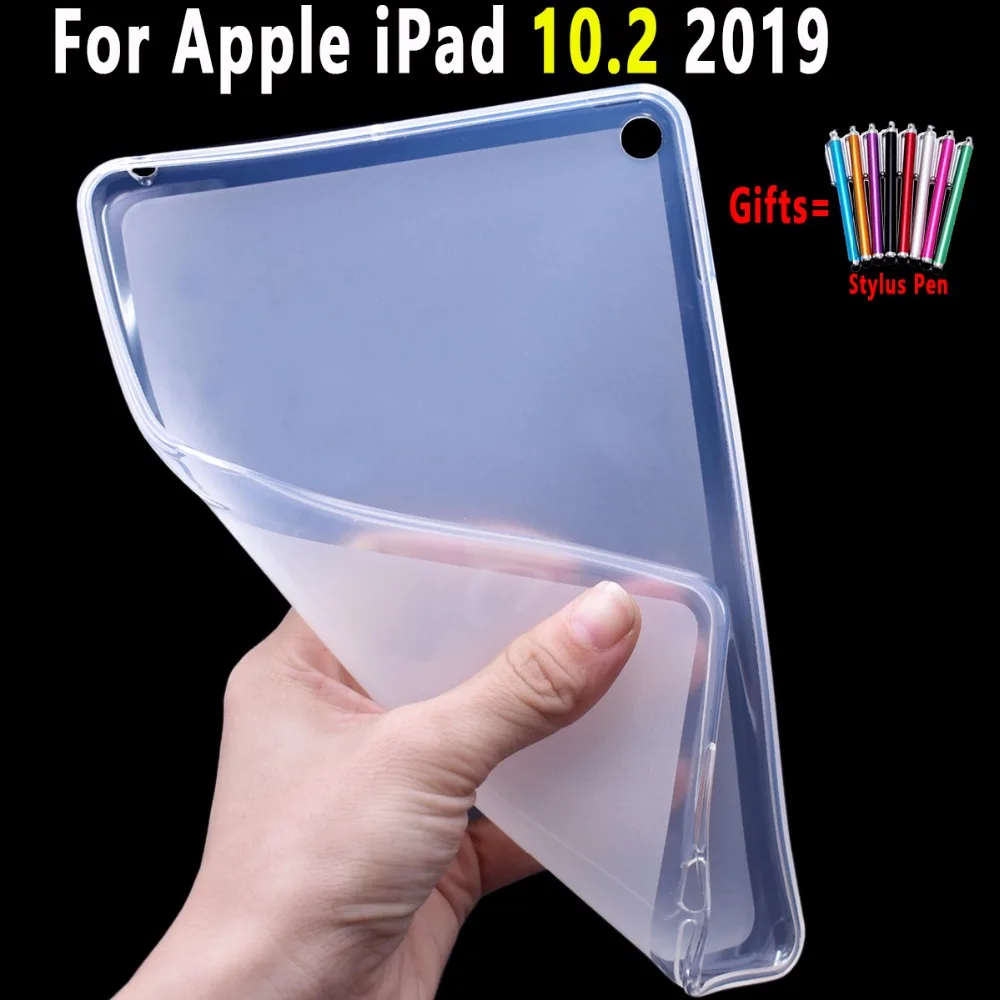 10 шт./партия Тонкий чехол для Apple iPad 10,2 7th Gen Generation A2200 A2198 Мягкий противоударный Матовый Прозрачный чехол для iPad 10,2+ ручка