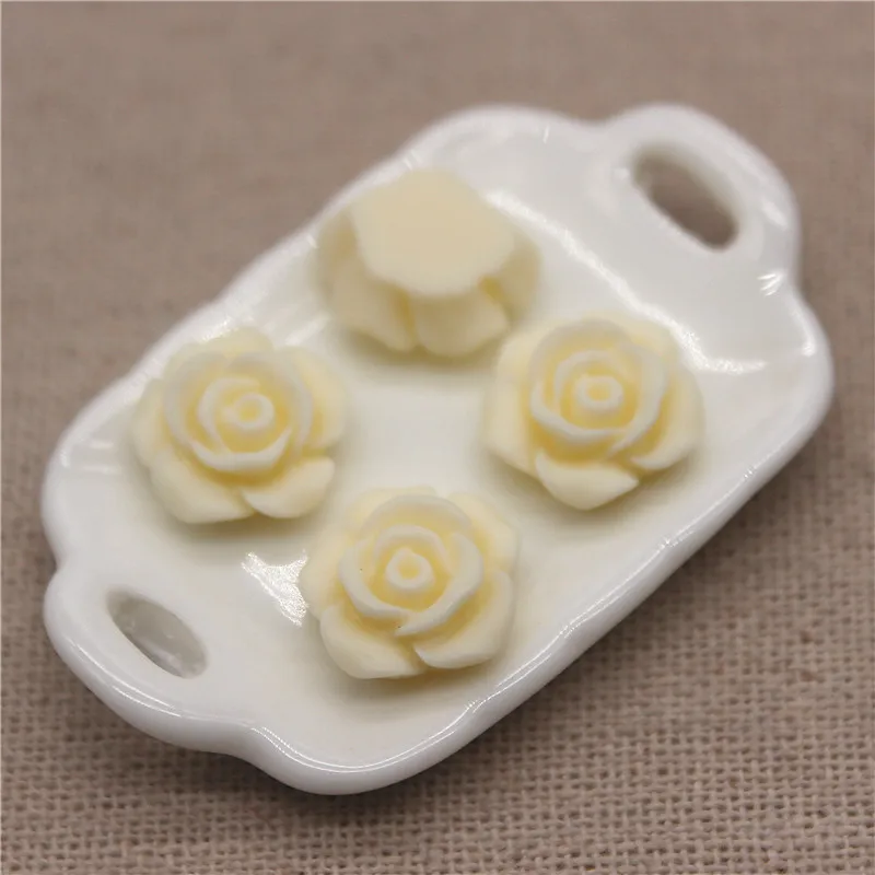Resin Rose Flowers 50PCS Mix Colors Antique Vintage Flatback Cabochon DIY Jewelry/Craft Scrapbooking Decoration 13mm ornament crafts resin ornaments resin crafts resin crafts accessories artificial flower toys
