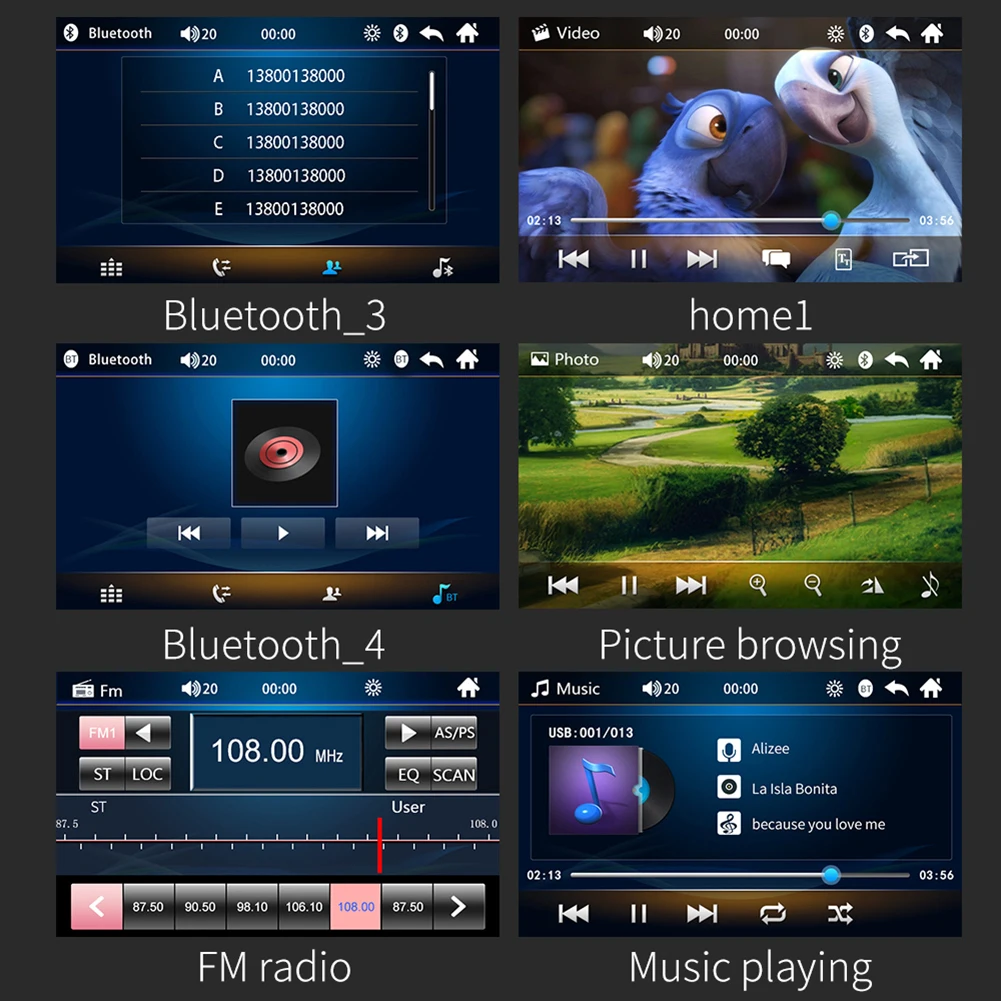 Автомобильный MP3-плеер 7 дюймов Автомобильный Радио Bluetooth зеркальная поверхность подключение видео MP5 плеер с зеркалом заднего вида Камера громкой связи Bluetooth гарнитура для Беспроводной FM передатчик