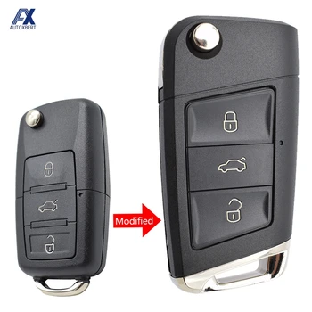 

3 Button Car Remote Flip Key Shell Case For VW Golf Jetta Polo Beetle Eos Caddy Scirocco Tiguan Bora
