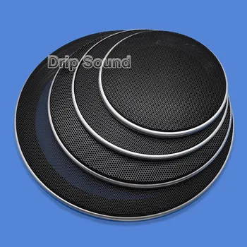 

For 4"/5"/6.5"/8"/10" inch Car Audio Speaker Conversion Net Cover Decorative Circle Metal Mesh Grille Protection #Silver+Black