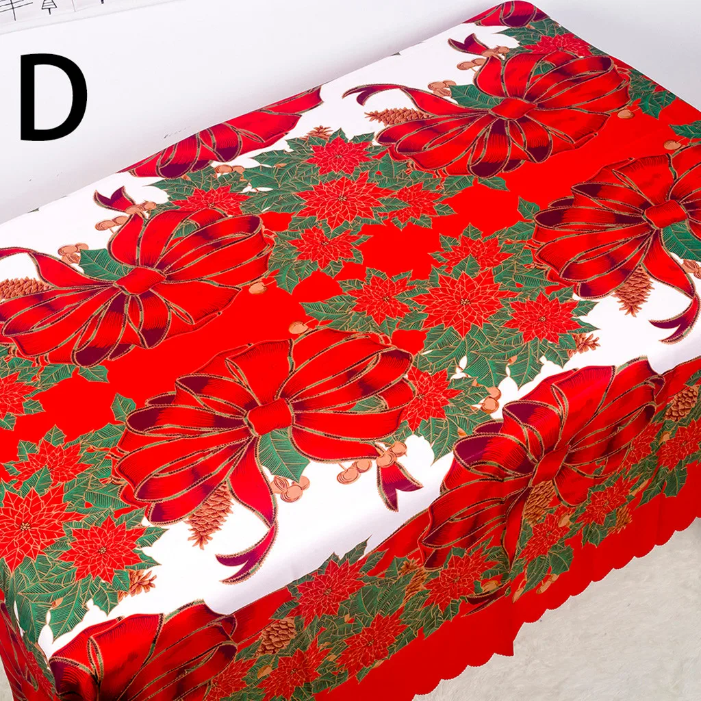 Christmas Table Flag Christmas Decorations Polyester Printed Tablecloth Christmas Table Antifouling Tablecloth Table Decoration