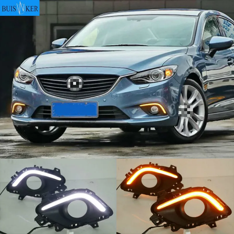 2 шт. ДХО для Mazda 6 Mazda6 Atenza 2014-2016 светодиодный дневные ходовые огни противотуманные