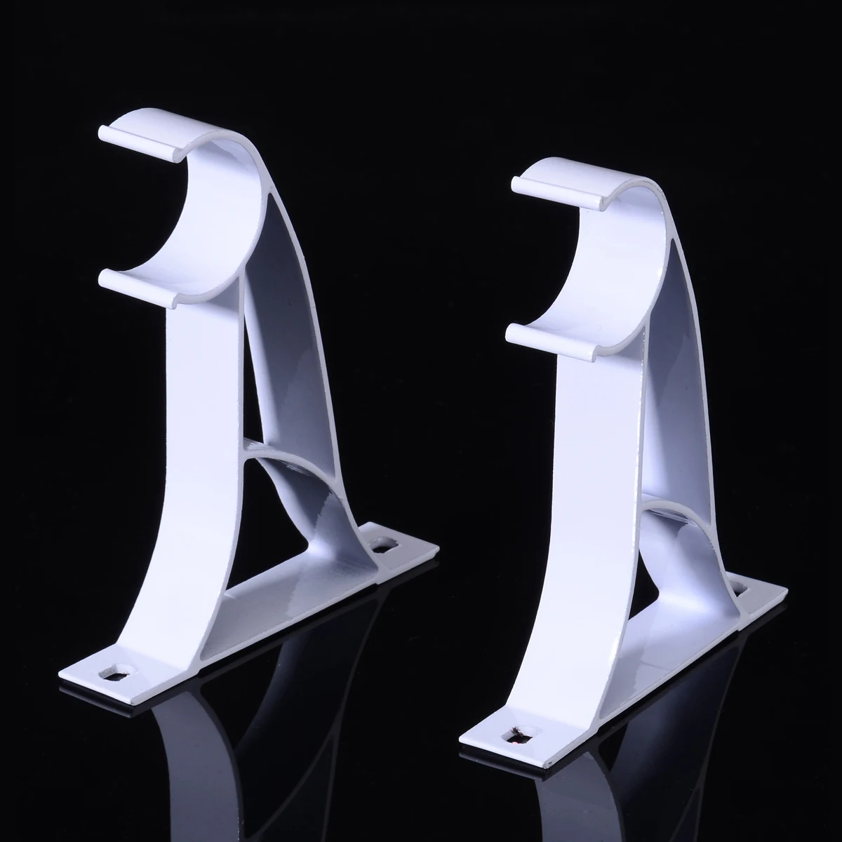 1Pair Curtain Rod Bracket Hang Curtain Rod Holders Tap Right Into Window Frame Curtain Rod Bracket without Drilling Fixtures