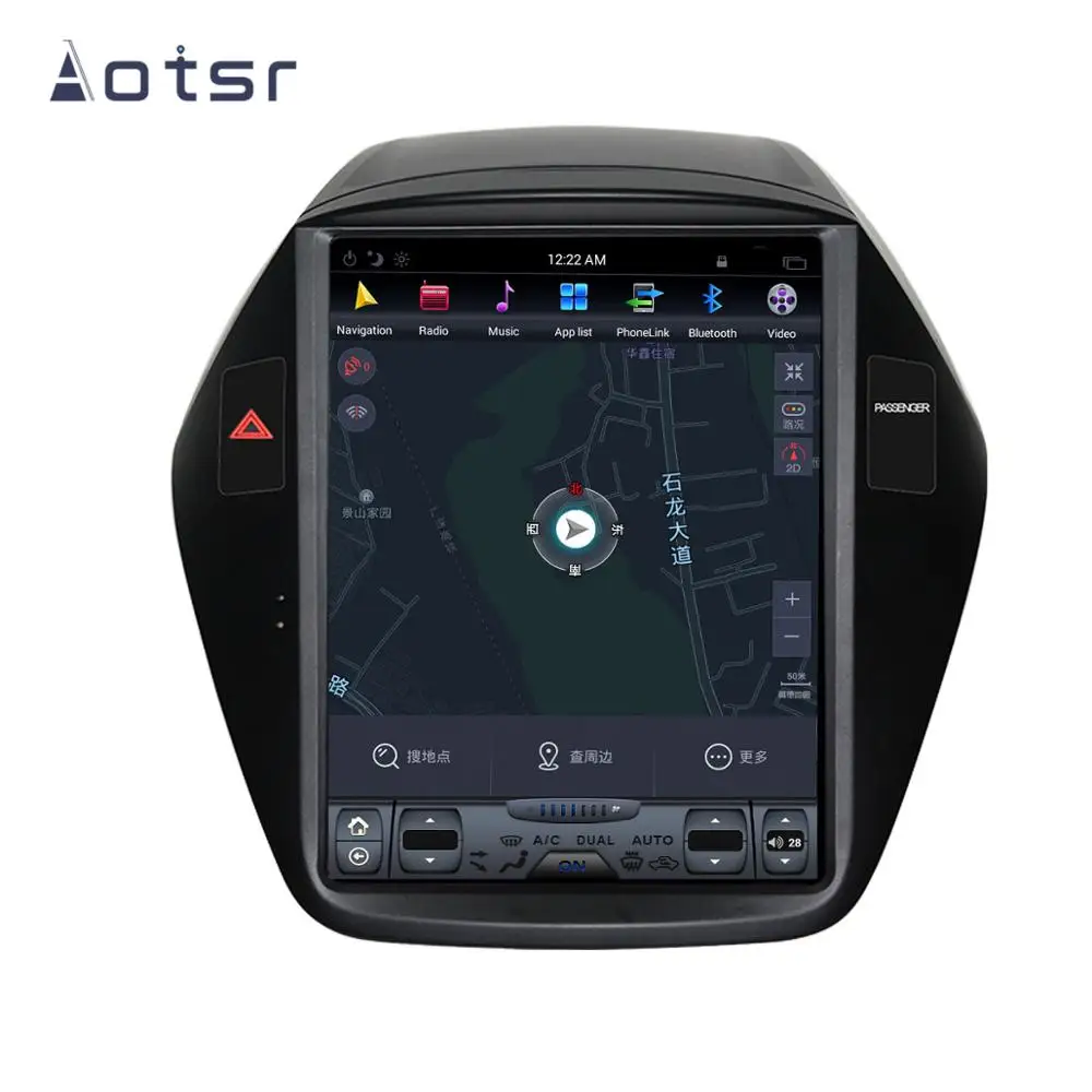 Aotsr Tesla 10," вертикальный экран Android 8,1 автомобильный DVD мультимедийный плеер gps навигация для HYUNDAI IX35 2009- carplay