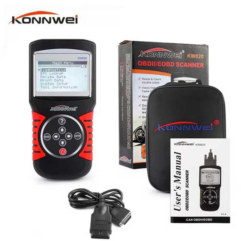 KONNWEI KW820 OBD2 диагностический инструмент Многоязычный Автомобильный сканер OBDII