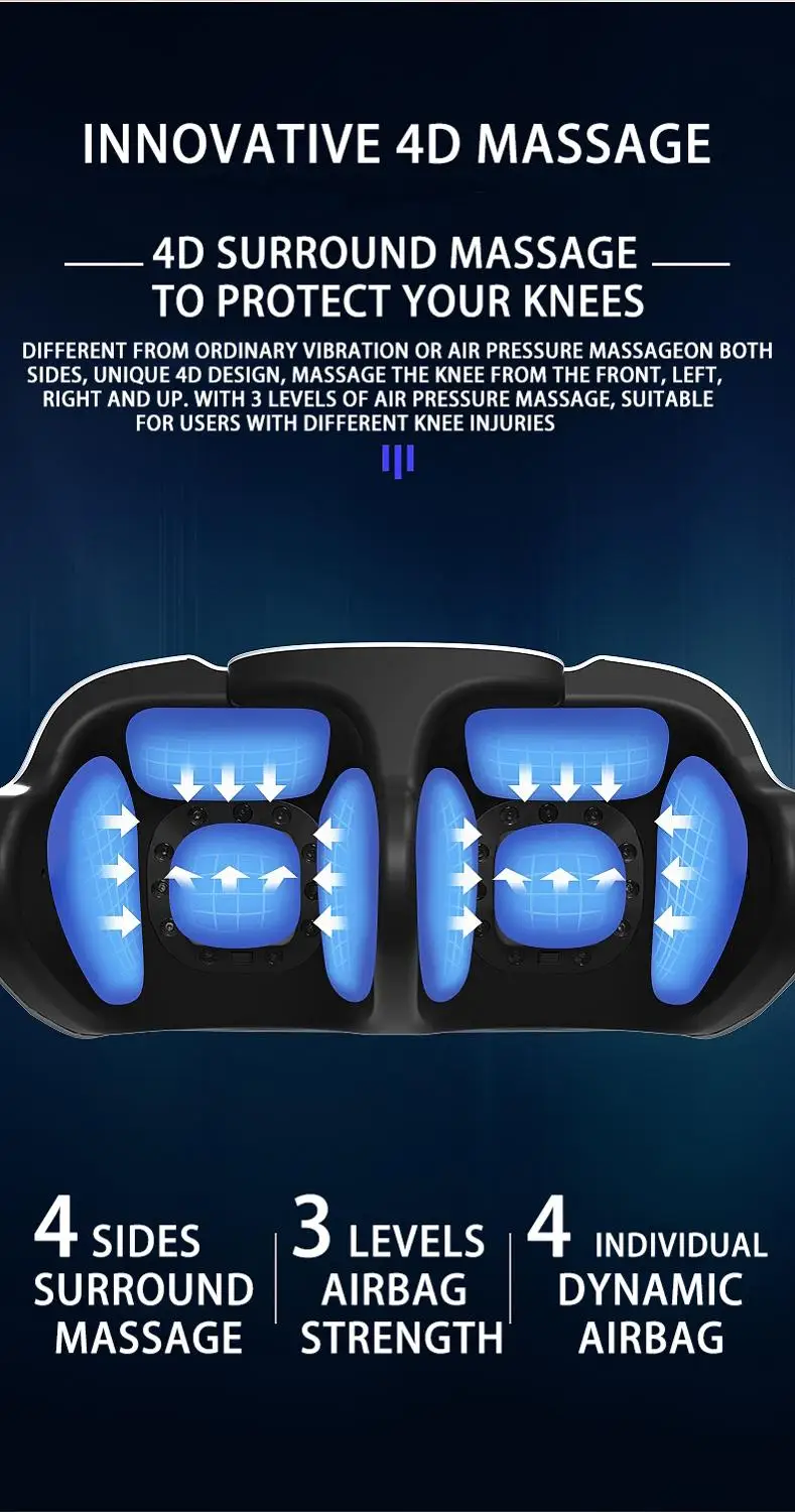4D Double Knee Massager Infrared Heating Massage High Frequency Vibration Magnetic Effect Knee Therapy Instrument 3