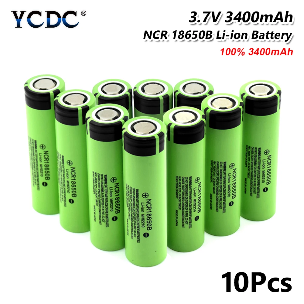 10 Pcs Panasonic 1/2/4/6/8/10x NCR18650B литиевая батарея перезаряжаемая 20A 3400mAh NCR 18650 Li-Ion Pilas Bateria для радио микрофона - Цвет: 10 Pcs