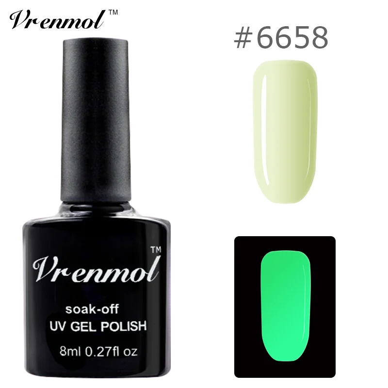 Vrenmol 1 шт светится в темноте гель лак УФ-гель для ногтей Esmalte для ногтей флуоресцентный светящийся разноцветный неоновый гель лак - Цвет: 6658