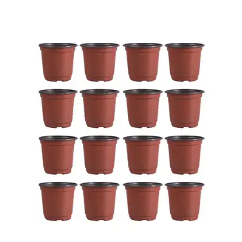 

30/50/100 PCS Plastic Flowerpot Creative Breathable Flower Pot Succulents Flower Pot Basin Pot - Diameter 150mm (Brown)