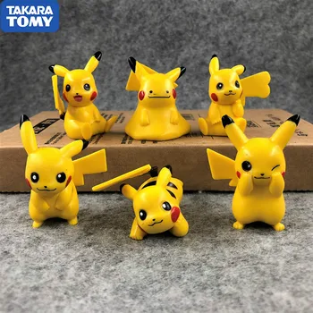 

TAKARA TOMY 6pcs/set Pokemon pikachu anime action & toy figures model toys for children