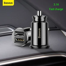 Car-Charger Tablet Mobile-Phone Baseus Dual-Usb 2-Port Mini 5V 