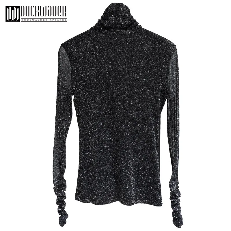 Черный Roupas feminina, Женский сетчатый топ, сексуальная прозрачная футболка, Прозрачные топы, водолазка, прозрачная одежда, летний женский костюм, новинка - Цвет: Черный