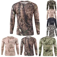 Мужские топы для рыбалки, уличная камуфляжная футболка для охоты, Мужская армейская тактическая Боевая футболка, страйкбол, пейнтбол, военные армейские футболки