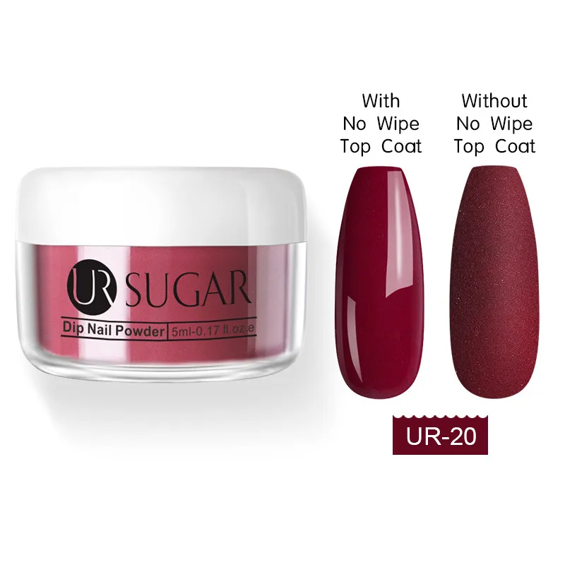 UR-20 Ur Sugar матовый эффект погружения ногтей порошок новейший Блестящий Блеск Dip порошок для ногтей матовый верхний слой градиентный цвет ногтей Блеск порошок - Цвет: UR-20