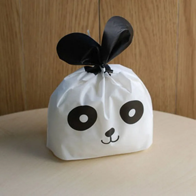 120 шт DIY пластиковый мешок для печенья с рисунком панды, держатель для хранения продуктов, печенья, пекарни, сумки для конфет, детский подарок на Рождество