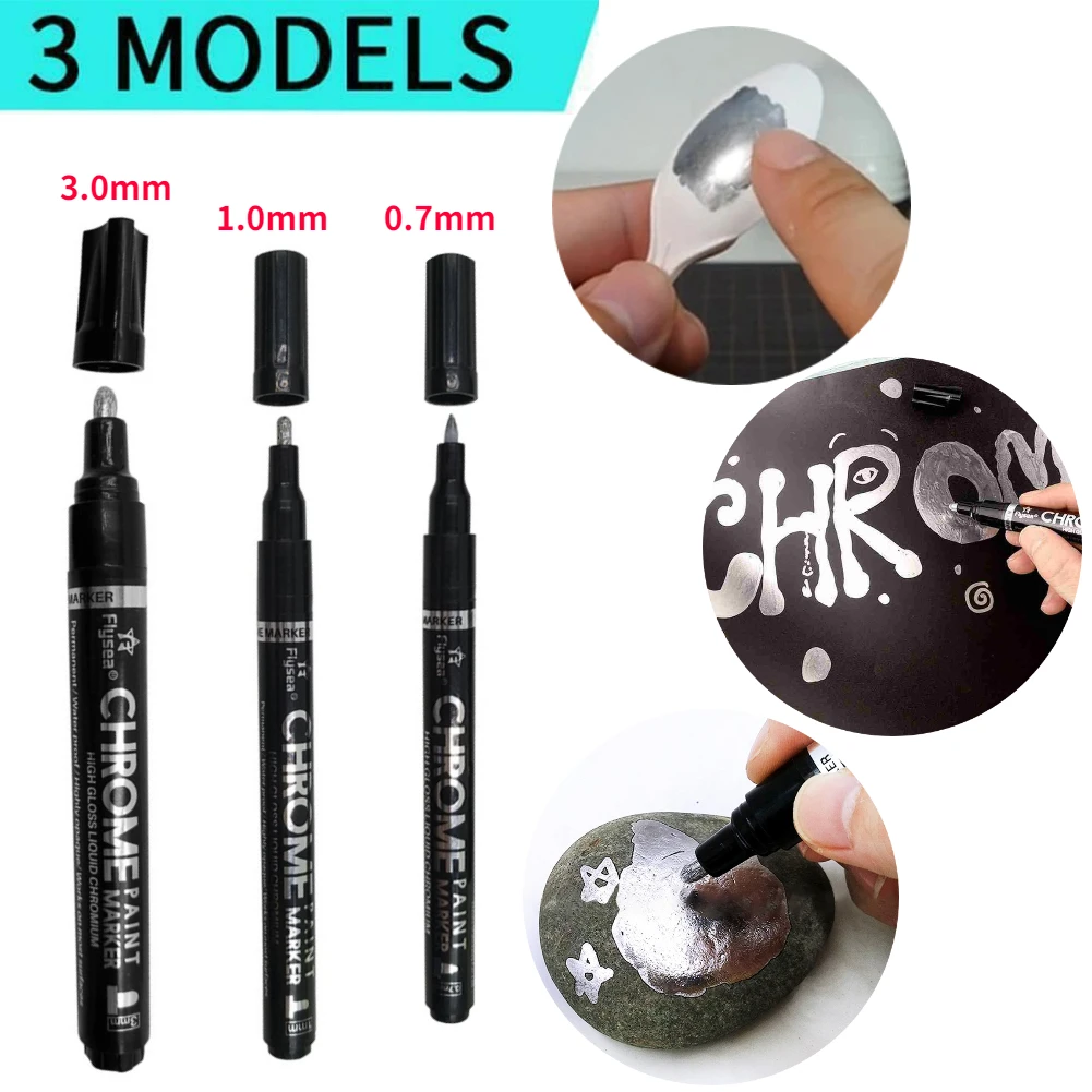 Silver Mirror Marker DIY Paint Chrome Finish Metallic Water UV Resistant Student Supplies Craftwork Pen Accessories | Дом и сад