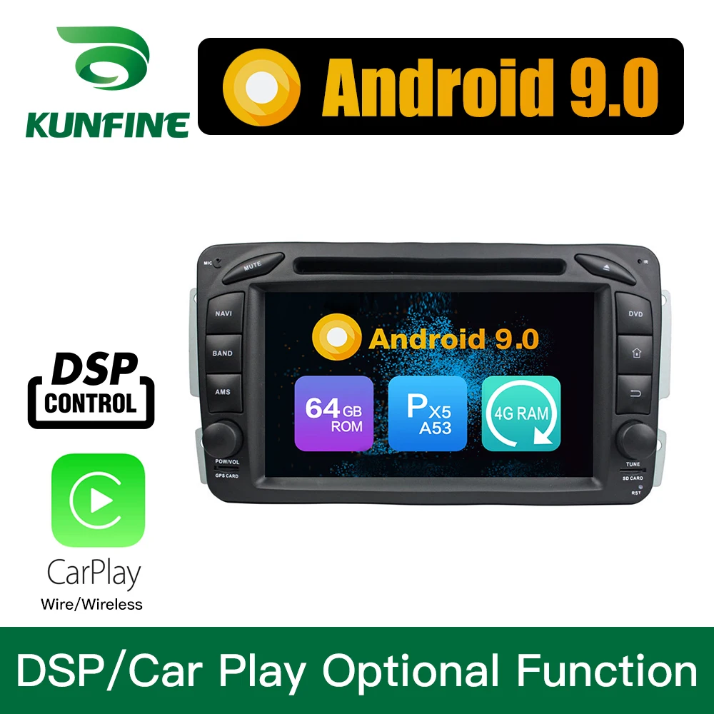 Android 9,0 Восьмиядерный 4 Гб ОЗУ 64 Гб ПЗУ автомобильный DVD gps мультимедийный плеер автомобильный стерео для BENZ C-Class W203 2000-04 радио головное устройство