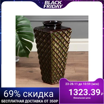

Floor vase "Rattan", green, glaze, 40 cm 4874624