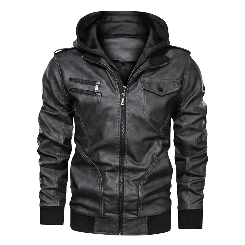 New Men's Leather Jacket Winter Autumn Mens Motorcycle PU Coat Warm Fashion Slim Outwear Male Brand Clothing Euro size S-3XL big and tall leather jacket