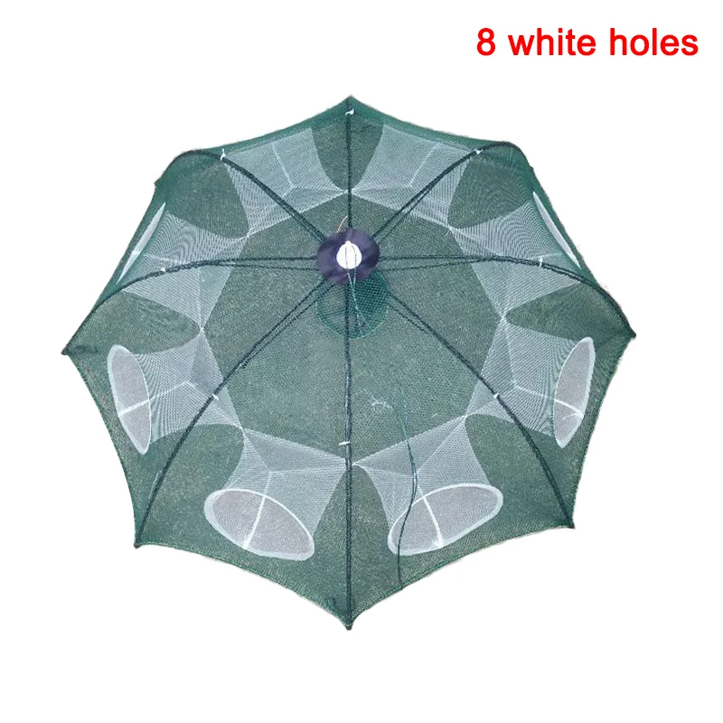 New Folding Portable Automatic Fishing Net Shrimp Bait Cast Mesh Trap Cage Net XD88 - Цвет: 8 holes