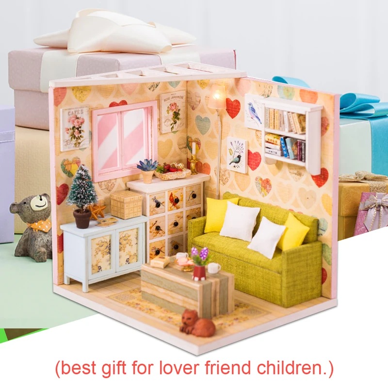 Кукольный домик Cutebee миниатюрная мебель кукольный домик DIY Миниатюрные домики комнаты Каса игрушки для детей DIY кукольный домик M10F