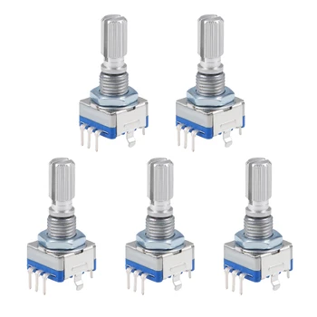 

uxcell 5pcs 360 Degree Rotary Encoder Code Switch Digital Potentiometer EC11 7 Pins 20mm