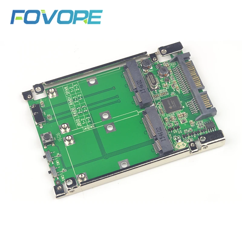 2 5 &quotSATA III к двойному мини SATA USB 3 0 mSATA SSD Raid контроллер конвертер карт с