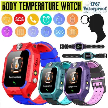 

W02 Smart Watch Children Thermometer SOS Call Game LBS Tracker Anti Lost Wristwatch Baby Kids Body Temperature Smartwatch IP67
