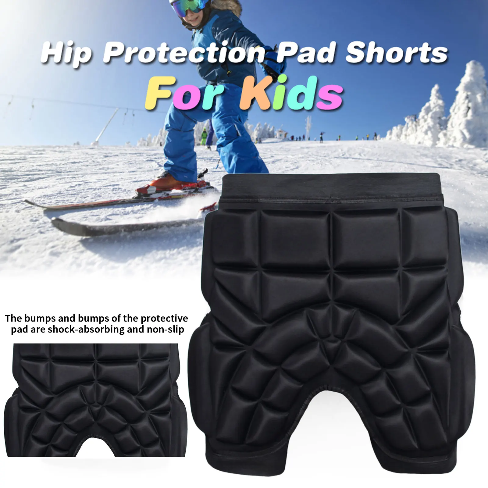 3D Padded Hip Protective Shorts Kids Men Women Butt Pad Shorts Paded Short Pants for Ski Skiing Skating Skateboarding Snowboard 