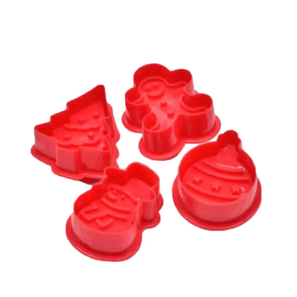 4 шт./компл. 3D мультфильм снеговики, елки форма для помады для бисквита DIY еда помадка форма для выпечки инструмент Рождественская елка Снеговик