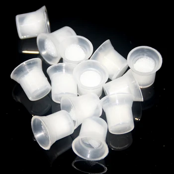

100pcs Tattoo Supply Ring Cups Tools Disposable Tattoo Ink Ring Cup Pigment Caps With Sponge Permanent Makeup Accessories