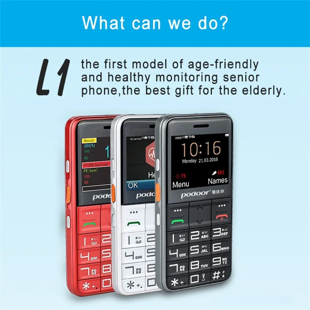 

New L1 Elderly Health Phone with Pedometer Heart rate &Oxygen monitor GPS Exquisitely Designed Durable Gorgeous