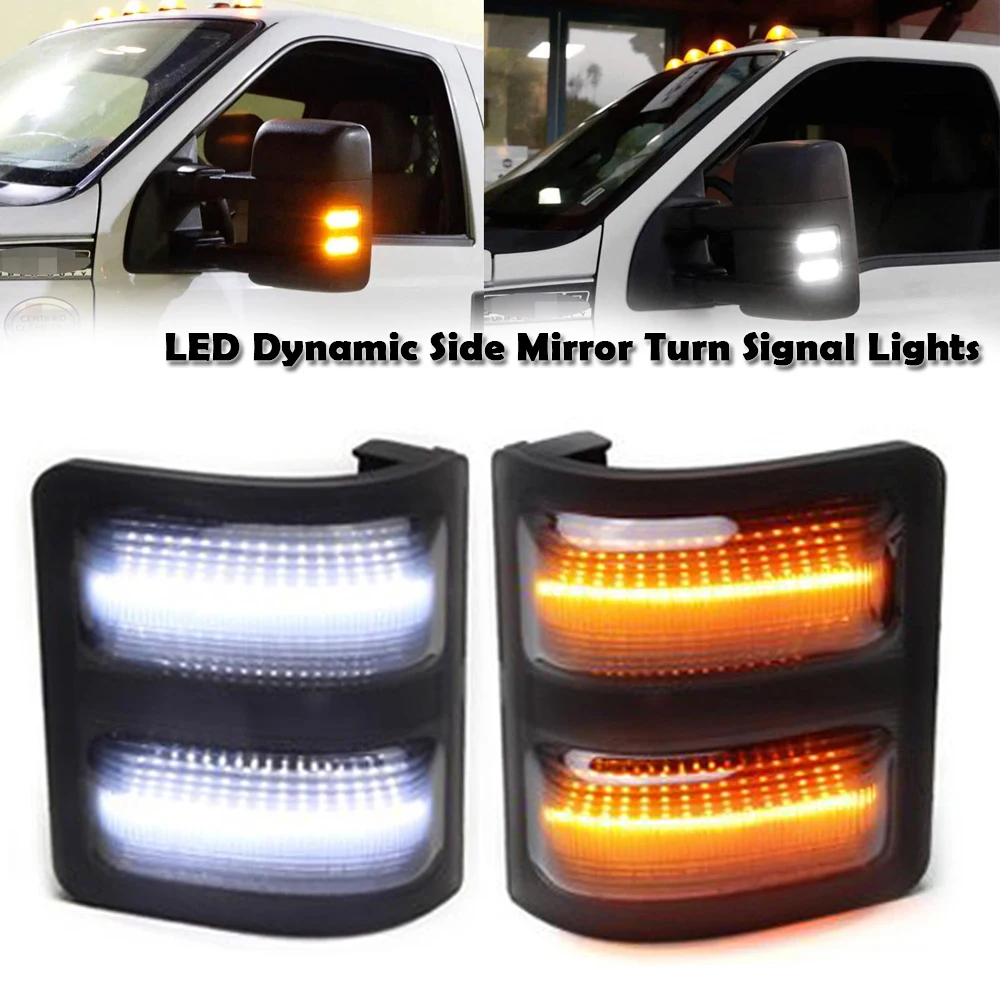 

2pcs smoke Side Mirror Turn Signal light LED Sequential Blinker Dynamic indicator lights for Ford F150 F250 F350 F450 F550