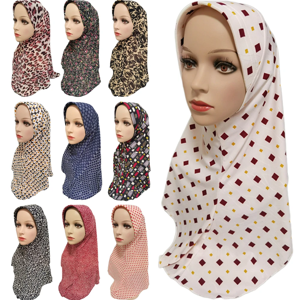 

Muslim Women One Piece Hijab Hat Islamic Amira Headscarf Head Wrap Shawl Neck Covers Turban Arab Bandanas Accessories Fashion