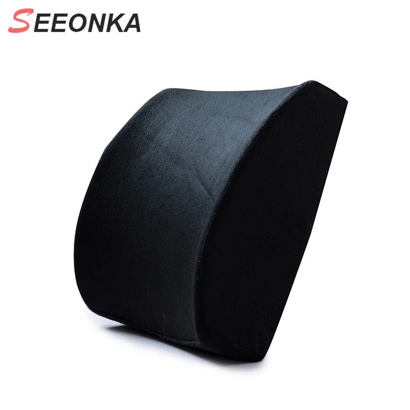 Office Chair Back Pillow Lumbar Support Car Seat Cushion Plush Auto Accessories Space Memory Foam Black | Автомобили и мотоциклы