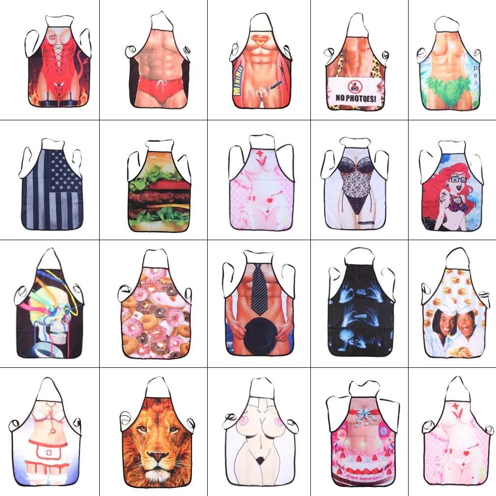 New Popular Women Digital Print Apron Kitchen Chef Cooking Dress Housework Restaurant Quality Brand New
