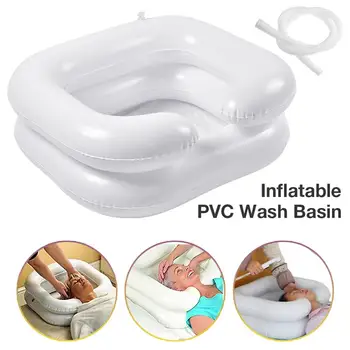 

Inflatable Hair Washing Basin Portable Shampoo Tray With Drain Tube Handicap Bed Rest Aid Use Salon Treatment Hairdressing Tool