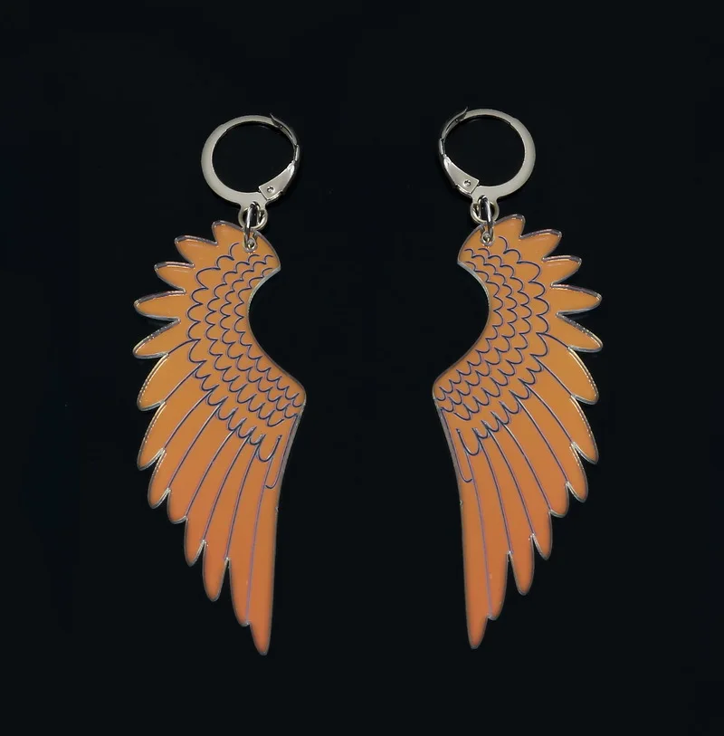 

Long Wing Drop Earrings Women Acrylic Geometric Pendant Dangle Earrings New Fashion Jewelry 2019