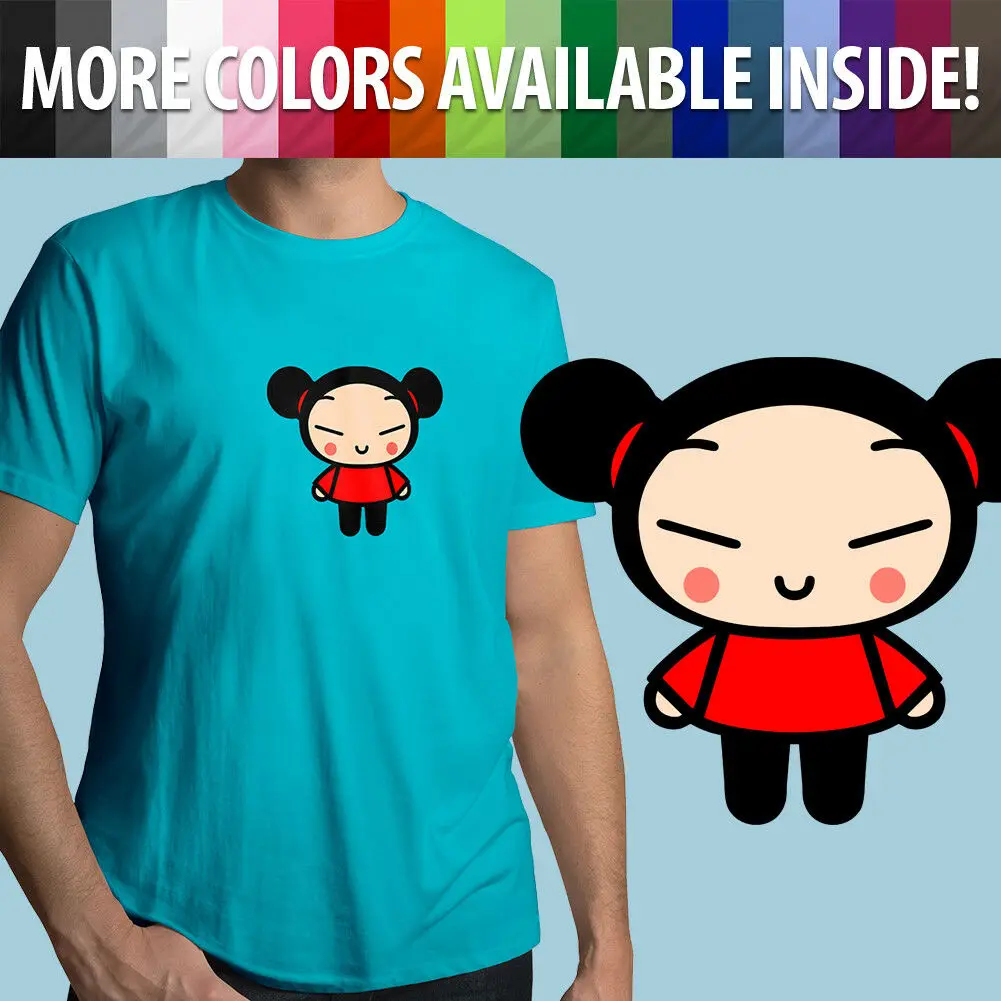 Pucca Love Garu Милая Корейская мультяшная показ Kawaii Унисекс Мужская футболка с круглым