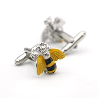 Cute Bee Cuff Links Yellow Color Quality Brass Material Men’s Cufflinks 1