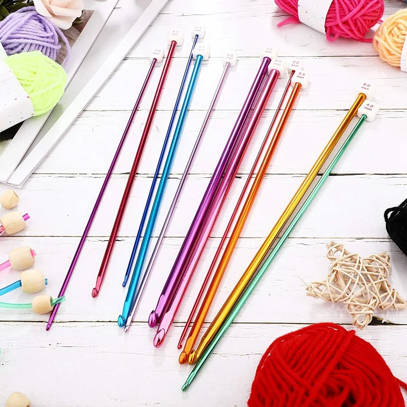 Practical 23 Pcs Tunisian Crochet Hook Set Include Plastic Cable Afghan Crochet Hook and Tunisian Afghan Aluminum Knitting Needl