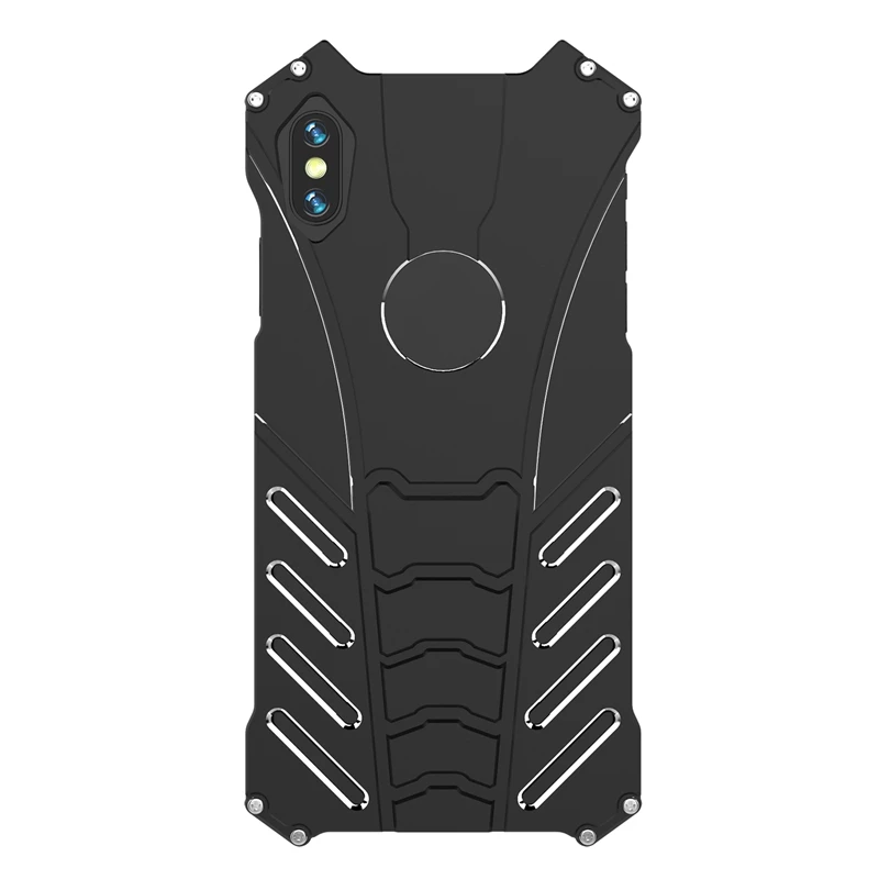 

R-JUST Aluminum Metal Bumper Frame Armor Protective Shockproof Anti-Drop Phone Case Cover for iPhone X/XS 5.8 Inch