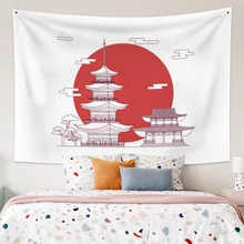 

Laeacco Mount Fuji Cherry Blossom Tapestry Hippie Wall Rugs Dorm Decor Blanket For Home Deco Living Room Bedroom Background