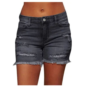 

New Fashion Women Summer Denim Shorts Jeans Women High Waisted Short New Femme Push Up Skinny Slim Denim Shorts 2020 Gray