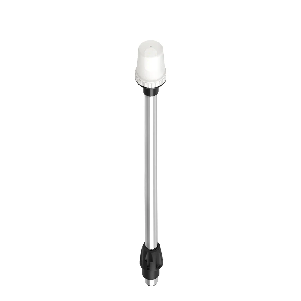 Stern Light Anchor Lamp LED Marine Boat Lights Pole All Round White Removable 2 Pin Plug In Angled Base USCG 2 NM 24 Inches