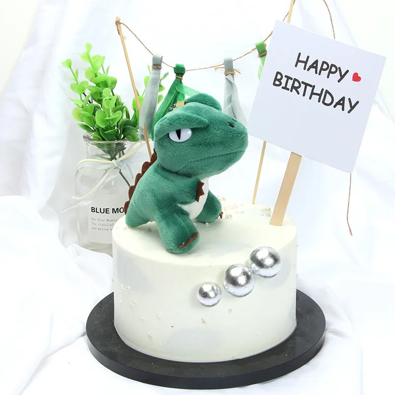 Cake Decoration Inserts Cute Creative Plush Little Dinosaur Decoration Bakery Decoration Plug-in