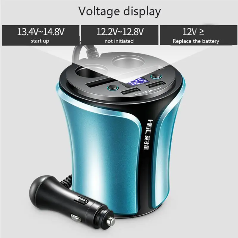 12 V-24 V автомобиль Зарядное устройство аксессуары двойной USB кабель для зарядки один из двух может светильник сигарета зарядное устройство Напряжение Универсальный сигареты светильник er для автомобиля