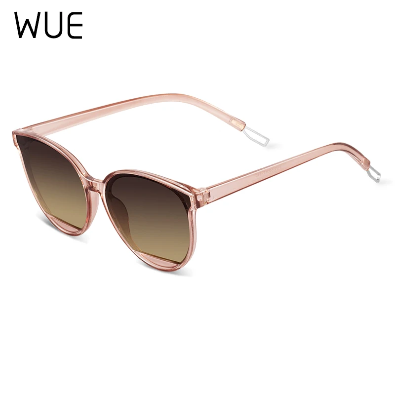 WUE Роскошные HD поляризованные женские солнцезащитные очки модные круглые Женские винтажные фирменные дизайнерские женские солнцезащитные очки кошачий глаз oculos